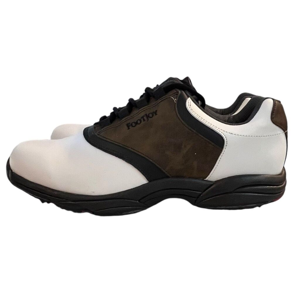 FootJoy GreenJoys Golf Shoes Brown White Black Saddle Size 11.5M 45516 Lace Up